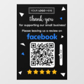 Facebook Review Request Card mit Logo und QR Code Fensteraufkleber (Blatt)