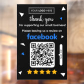 Facebook Review Request Card mit Logo und QR Code Fensteraufkleber (Blatt 2)