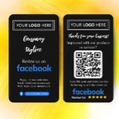 Facebook Review Request Card mit Logo und QR Code Visitenkarte
