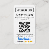 Facebook Review Request Card mit Logo und QR Code Visitenkarte (Vorderseite)