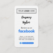 Facebook Review Request Card mit Logo und QR Code Visitenkarte (Rückseite)