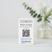 Facebook Review Request Card mit Logo und QR Code Visitenkarte (Stehend Vorderseite)