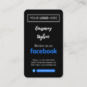 Facebook Review Request Card mit Logo und QR Code Visitenkarte (Rückseite)