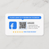 Facebook-Reviews bewerten 5-Sterne-QR-Code Visitenkarte (Vorderseite)