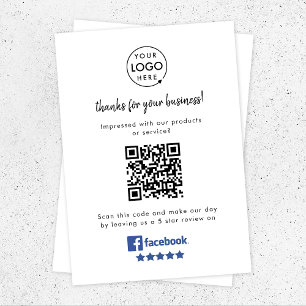 Facebook Reviews Business Review Link QR Code Begleitkarte