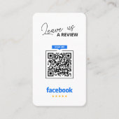 Facebook Reviews QR Code Business Review Link Visitenkarte (Vorderseite)