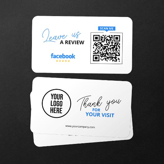 Facebook Reviews QR Code Business Review Link Visitenkarte