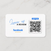 Facebook Reviews QR Code Business Review Link Visitenkarte (Vorderseite)