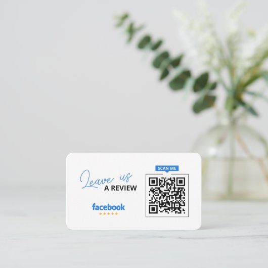 Facebook Reviews QR Code Business Review Link Visitenkarte (Stehend Vorderseite)