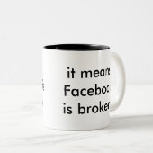 Facebook Süchtig-Tasse Zweifarbige Tasse (VorderseiteRechts)
