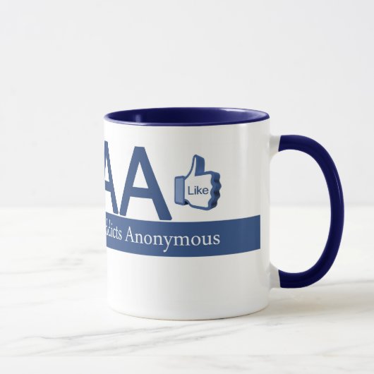 Facebook Süchtige anonym Tasse (Rechts)