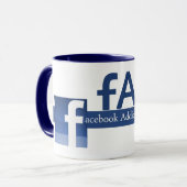 Facebook Süchtige anonym Tasse (Vorderseite Links)