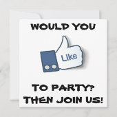 FACEBOOK/TWITTER/TEXTER-PARTY EINLADUNG (Vorderseite)