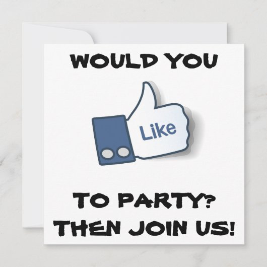 FACEBOOK/TWITTER/TEXTER-PARTY EINLADUNG (Vorderseite)