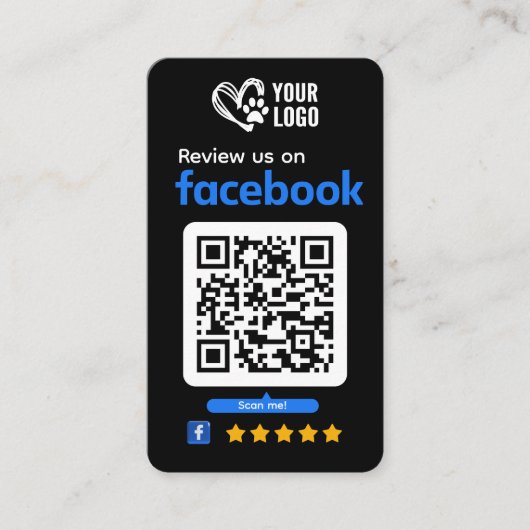 Facebook-Überprüfungsanfrage für Haustiere Visiten Visitenkarte (Vorderseite)