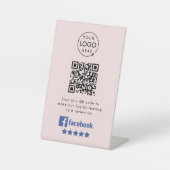 Facebook-Überprüfungsanfrage | QR Code Rosa Busine Sockelschild (Vorderseite)