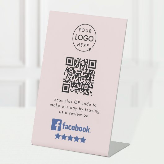 Facebook-Überprüfungsanfrage | QR Code Rosa Busine Sockelschild