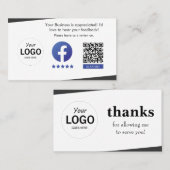 Facebook-Überprüfungskarte Visitenkarte (Vorne/Hinten)