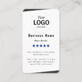 Facebook-Überprüfungskarte Visitenkarte (Rückseite)