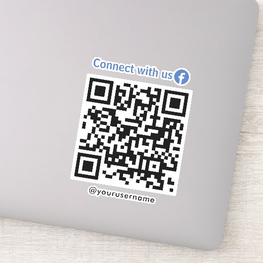 Facebook-Verbindung mit Qr-Code von uns weiß Aufkleber (Detail)