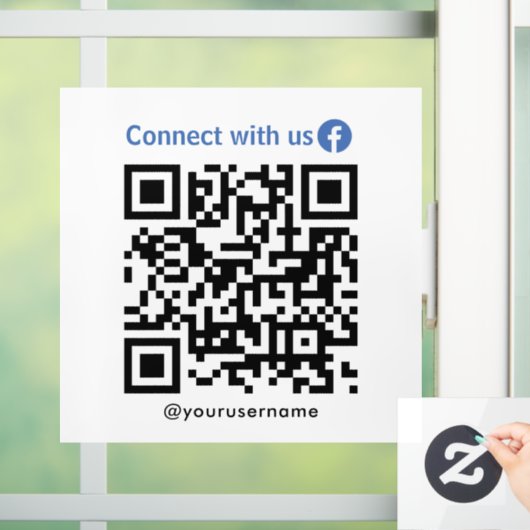 Facebook-Verbindung mit Qr-Code von uns weiß Fensteraufkleber (Zuhause)