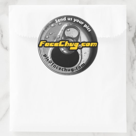FaceChug.com Runder Aufkleber (Tasche)