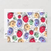 Facehead Muster Postkarte (Vorne/Hinten)