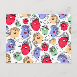 Facehead Muster Postkarte