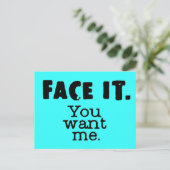 FaceitUWantMe Postkarte (Stehend Vorderseite)