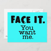 FaceitUWantMe Postkarte (Vorne/Hinten)