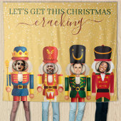 Faceless Nutcracker Gold Weihnachts-Foto Hintergru Wandteppich