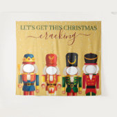 Faceless Nutcracker Gold Weihnachts-Foto Hintergru Wandteppich (Vorderseite (Horizontal))