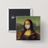 Facemaske Mona Lisa Lapel Button in einer gemütlic (Vorne & Hinten)