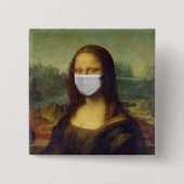 Facemaske Mona Lisa Lapel Button in einer gemütlic (Vorderseite)