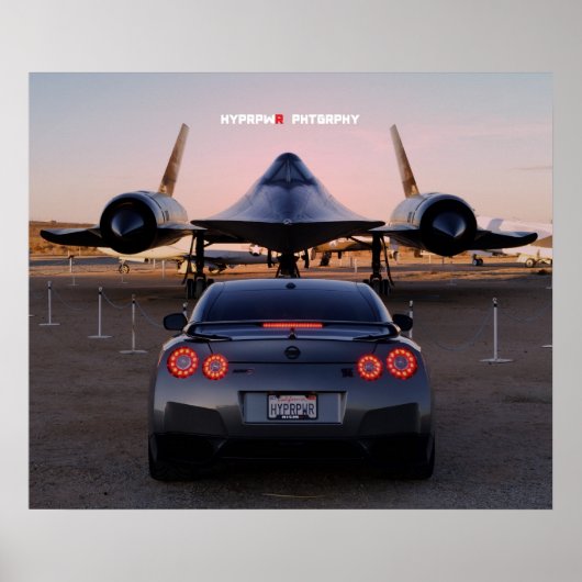 "Faceoff" Nissan GT-R Übernahme einer SR-71 Poster (Vorne)