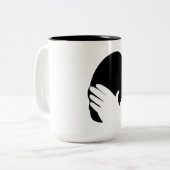 Facepalm-Mem Zweifarbige Tasse (Vorderseite Links)