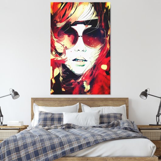 Faces - 004 leinwanddruck (Insitu (Schlafzimmer))