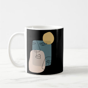 Faces Abstrakte feminine Line Kunst Zeichnend T-Sh Kaffeetasse