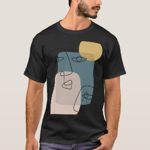 Faces Abstrakte feminine Line Kunst Zeichnend T-Sh T-Shirt
