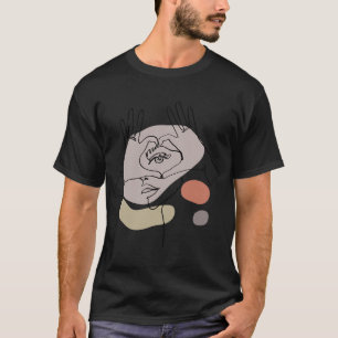 Faces Abstrakte feminine Line Kunst Zeichnend T-Sh T-Shirt