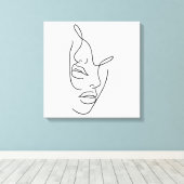 Faces Beauty Line Zeichnend Kunst Leinwanddruck (Insitu (Holzboden))