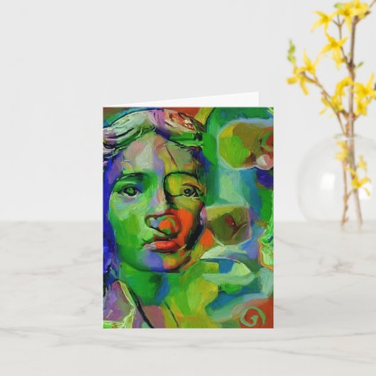 Faces computer art Mark Westerfield, card   Karte (Gelbe Blume)