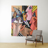 Faces Cubism Tapestry Wandteppich (Beispiel)