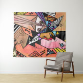 Faces Cubism Tapestry Wandteppich (Beispiel (Horizontal))