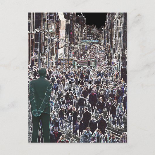 Faces in der Crowd Glasgow Scotland Postcard Postkarte (Vorderseite)