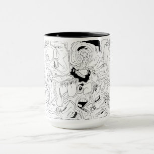 Faces Line Art Tasse