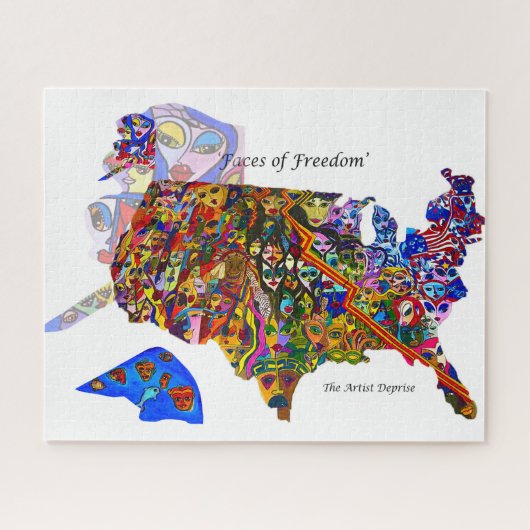 Faces of Freedom USA Map Puzzle (Horizontal)