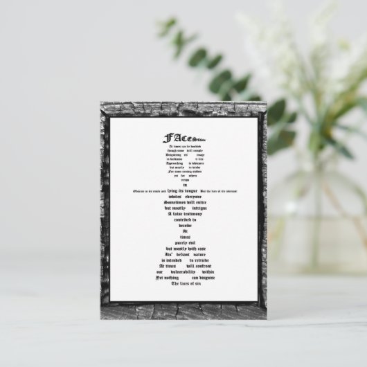 Faces of Sin Postkarte (Stehend Vorderseite)