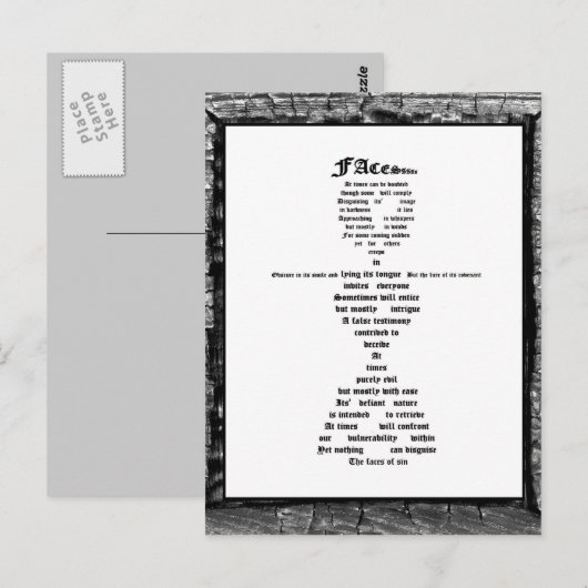 Faces of Sin Postkarte (Vorne/Hinten)