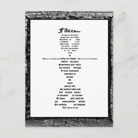 Faces of Sin Postkarte (Vorderseite)